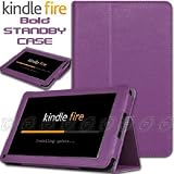Fintie (Purple) Leather Folio Case Cover for Amazon Kindle Fire Tablet With Stand