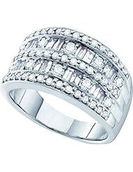 1.28CTW ROUND BAGGUETTE DIAMOND LADIES FASHION BAND