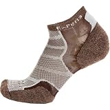 Thorlos XWCU Thin Cushion Merino Wool/Silk Micro Mini Crew Sock Chestnut Brown, 12.0