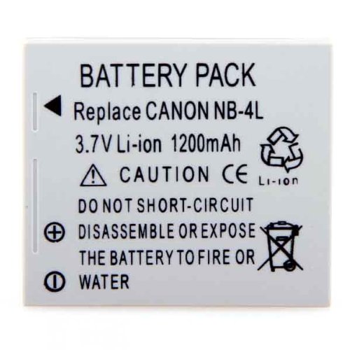 Canon NB-4L NB4l High Capacity Li-Ion Battery For Powershot SD200 SD300 SD400 SD450 Digital IXUS 30 40 50 IXUS 60 65