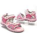 KIDS , Mädchen Sandale, 3-Klett Trekking-Sandalen, Decksohle Leder, pink-rosa
