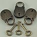 Old Vintage Antique Style Mini Padlocks Key Lock (Lot of 3)