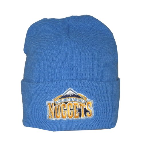 Adult NBA Denver Nuggets Warm Ski & Skate Roll Up Beanie / Winter Hat - One Size Fits All - Blue