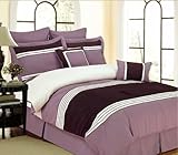 8 PIECE MODERN OVERSIZED PEACH SKIN FABRIC, COMFORTER SET WITH MATCHING PILLOW, QUEEN SIZE...