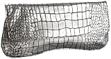 Jalda Luxe Croc-Embossed Eden Clutch,Pewter,one size