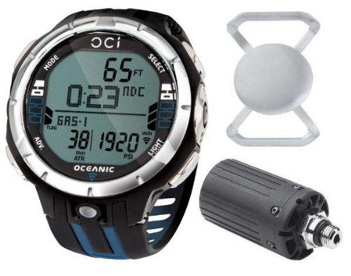 New Oceanic OCi Dual Algorithm Personal Scuba Diving Computer Complete with USB Download Cable, Transmitter & Free Watch Protector Valued at $12.95 (Blue)