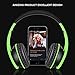 Headphones, Sound Intone Headphones with Microphone, Foldable Headset with Inline Volume Control Strong Low Bass for iPhone iPad Smartphones Laptop Mp3/4 (Black Green)