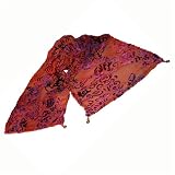 Rust Vines Burnout Velvet Scarf