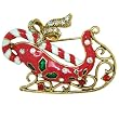 Pugster Red Santa Sleigh Brooch
