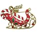 Jewelry : Red Santa Sleigh Pin Brooch