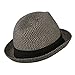 Jeanne Simmons Men's Fedora with Paper Straw Braid - Black Grey XL