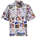 Reyn Spooner Chicago Cubs White Scenic Print Hawaiian Shirt