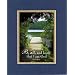 Beautiful and Inspiring 8 x 10 Inches Frame able Inspirational Note Card (Be Still, and Know that I am God Psalm 46:10) on Double Beveled Matting (Blue On Gold)