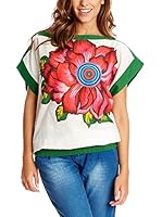Desigual Blusa (Blanco / Verde)