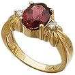 14Kt Yellow Gold Rhodolite Oval Shaped Garnet and Icy Diamond Fancy Ring