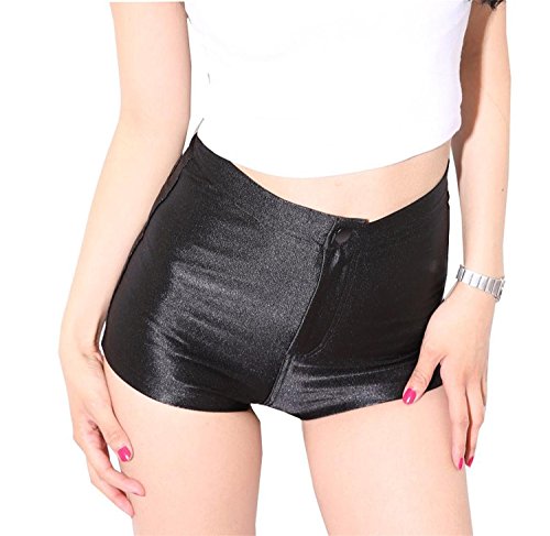 Sugar Pocket Women's Shorts High Waisted Hot Pants X-Small (Black)