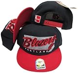 Portland Trail Blazers Two Tone Plastic Snapback Adjustable Plastic Snap Back Hat / Cap