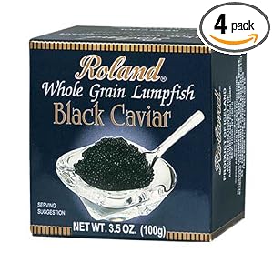 Roland Black Lumpfish Caviar, 3.5-Ounce Boxes (Pack of 4) by Roland