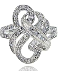 14k White Gold Designer Diamond Ring, Birthstone of April, .50ct S-I Clarity G Color