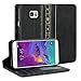 Galaxy Note 5 Case, GMYLE Book Case Vintage for Galaxy Note 5 V SM-N920 - Black PU Leather Stand Case Cover