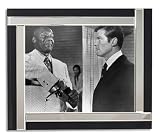 Roger Moore As James Bond Julius Harris As Tee Hee From Live And Let Die 1 Black White Movie Photo Luxury Framed 25x20cm Photograph colour Choice Of Four Section Mirror And Black Glass Frame Or Real C