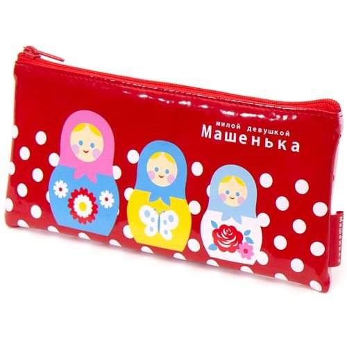 Imagen 2 de Estuche rojo muñeca matrioska lunares, producto de Japón