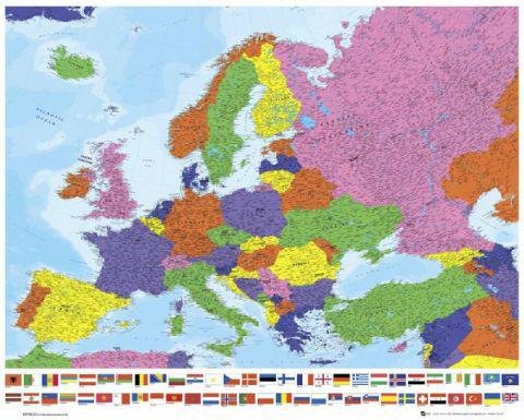 Weltkarten - Europakarte I Mini-Poster (50 x 40cm)