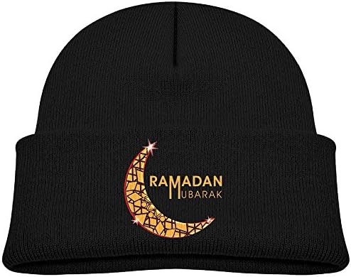 Youth Kids Ramadan Boys And Girls Flexible Skullies Winter Stocking Cap For Child Black
