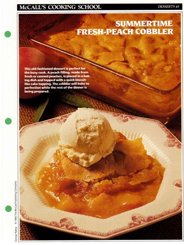 McCall's Cooking School Recipe Card: Desserts 45 - Peach Cobbler (Replacement McCall's Recipage or Recipe Card For 3-Ring Binders)