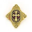 Faith Love & Joy Amethyst Tone Cherubs Gazing Brooch