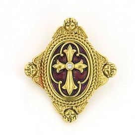 Faith Love and Joy Amethyst Tone Cherubs Gazing Brooch by The Vatican Library Collection�