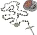 Catholic Rosary Beads Pray Necklace Stainless Steel Saint Benedict Medal-28 6MM,24