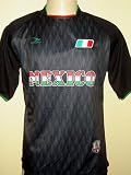 2010 SOUTH AFRICA WORLD CUP MENS BLACK MEXICO PRO SOCCER FUTBALL FLAG PATRIOTIC SOCCER JERSEY -SIZE LARGE