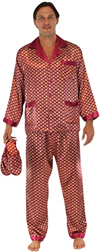 P.H. Men's Satin Pajama and Slipper Gift Set