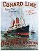 Cunard Line - Liverpool to New York and Boston by R.H. Neville-Cumming. Size 17.46 inches width by 2