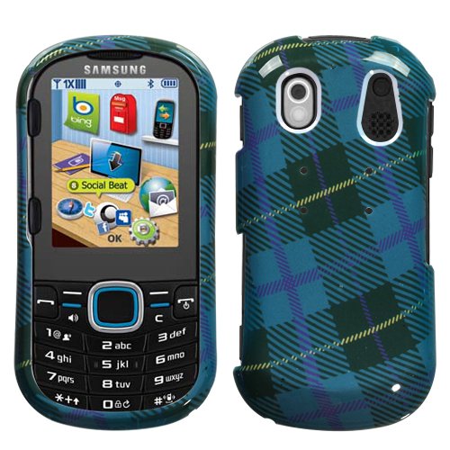 MyBat Blue Plaid Weave Faceplate Hard Cover Case For Samsung SCH-U460