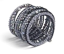 Oi! Ladies B0138 Combination Of Black Fresh Water Pearl and Bead Bracelet