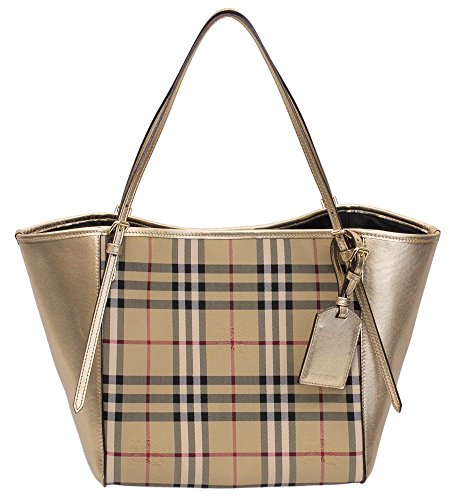 (バーバリー)BURBERRY トートバッグ スモールカンター ホースフェリーチェック 4003517-HONEY/GOLD [並行輸入品] 画像