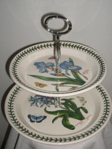 Portmeirion Bespoke 2 Tier Botanic Garden Cake Stand - African Lily & Iris