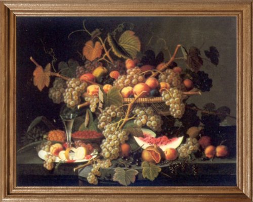 Grapes Fruit French Wine Tuscan Wall Decor Contemporary Picture Oak Framed Art Print