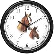 Tennessee Walkers Mare and Foal - JP - Horse Wall Clock by WatchBuddy Timepieces (Black Frame)