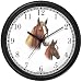 Tennessee Walkers Mare and Foal - JP - Horse Wall Clock by WatchBuddy Timepieces (White Frame)