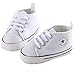 WAYLONGPLUS Infant Cute Canvas Sneaker Toddler Prewalker Anti-skid Soft Trainer Shoes (White, Size 13)