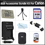 8GB Accessories Bundle Kit For Canon PowerShot SX230HS Digital Camera Includes 8GB High Speed SD Memory Card + Extended (1200 maH) Replacement Canon NB-5L Battery + AC/DC Travel Charger + Hard Case + USB 2.0 SD Reader + LCD Screen Protectors + More