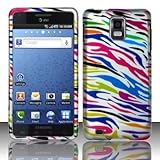Rainbow Zebra On Silver Premium Design Rubberized Feel Protector Hard Cover ....
