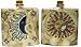 24 Oz. MARA Stoneware COLLECTIBLE Liquor Flask DECANTER Celestial SUN MOON Browns