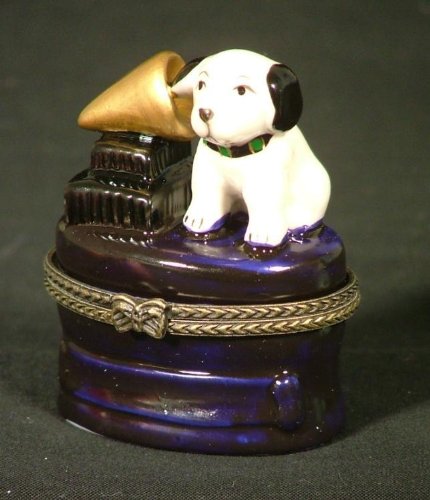 RCA Puppy Dog Record Player Hinged Trinket Box phb