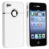 DELUXE WHITE CASE COVER W/CHROME FOR iPhone® 4 4G NEW