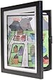 Child Artwork Frame - Display Cabinet Frames And Stores Your Child's Masterpieces - 8.5" x 11" (Black)