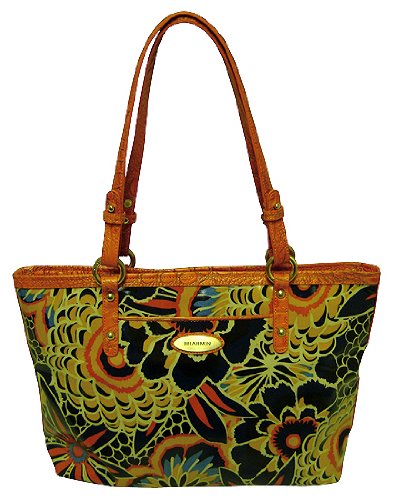 brahmin alden newport tangerine floral tote  more detail click!